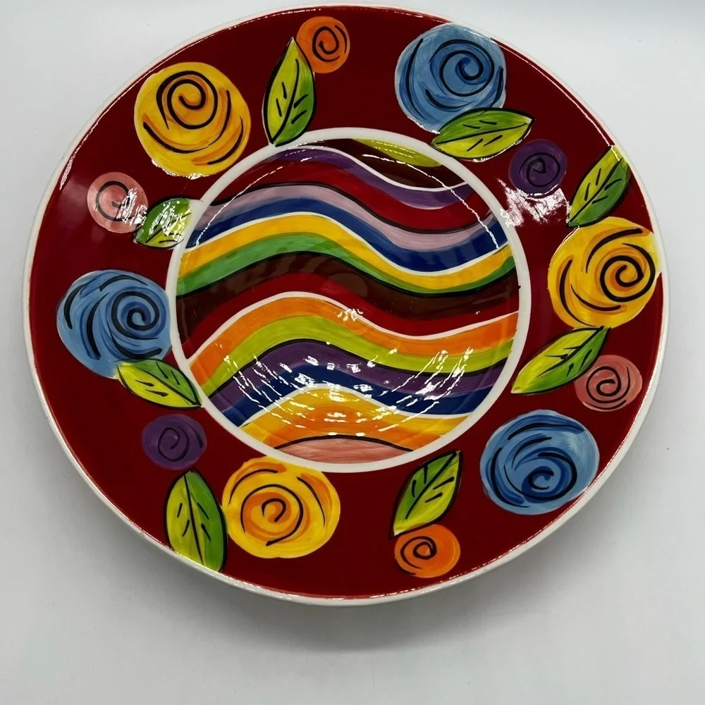 HAUSENWARE DESIGNED BY MARY ROSE YOUNG BRIGHT COLORFUL 13” BOWL